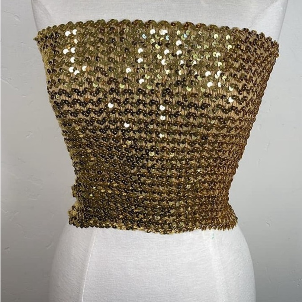 Vintage Gold Sequin Tub Top